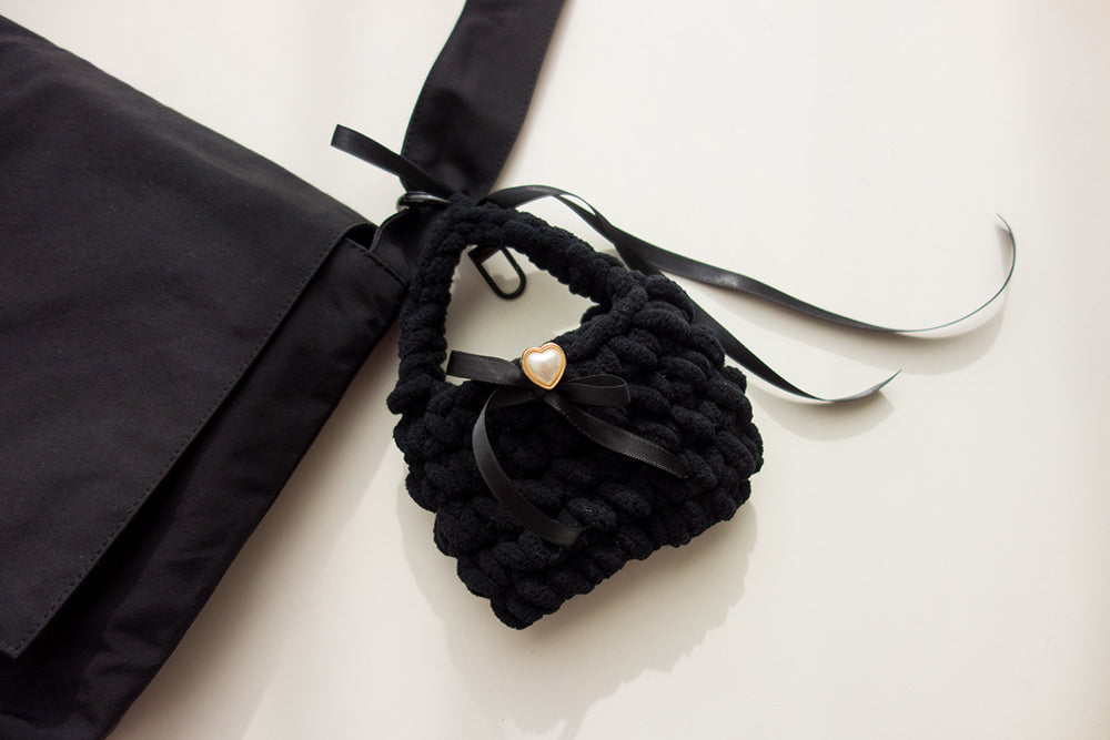 유아뷰 Heart-knitting pouch keyring