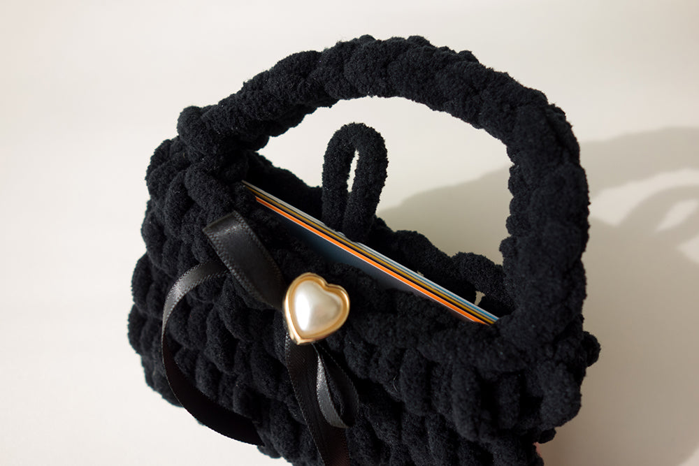 유아뷰 Heart-knitting pouch keyring