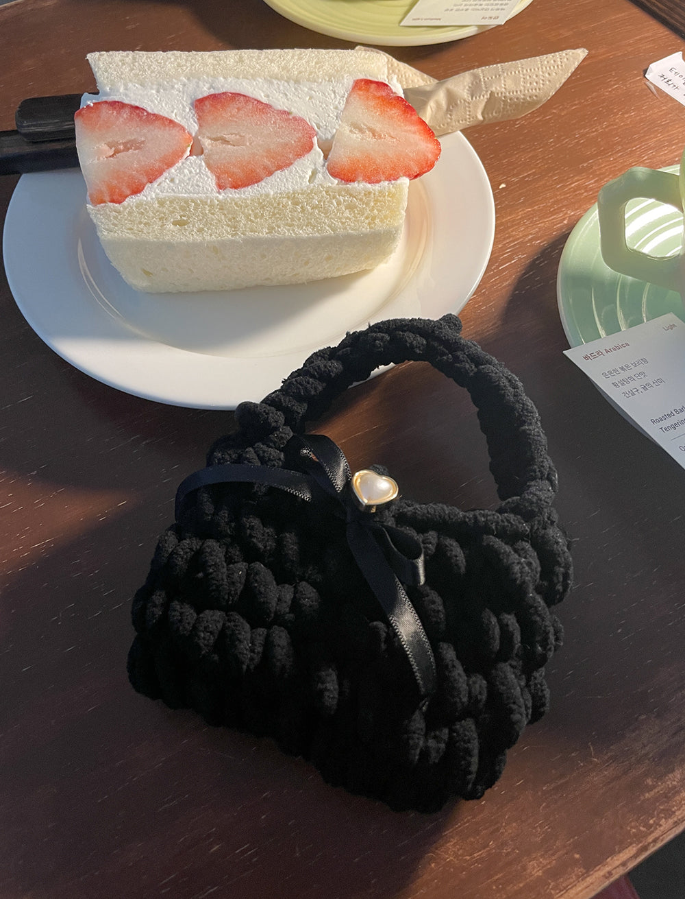 유아뷰 Heart-knitting pouch keyring
