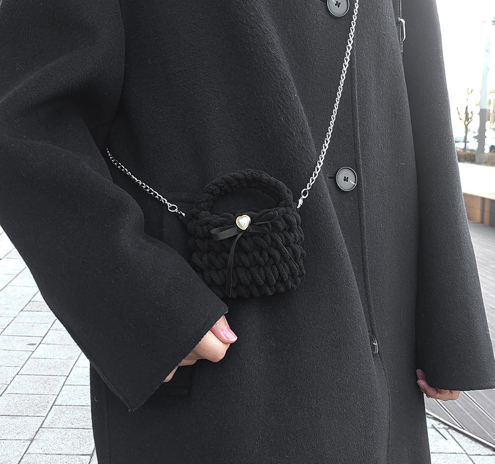 유아뷰 Heart-knitting pouch keyring