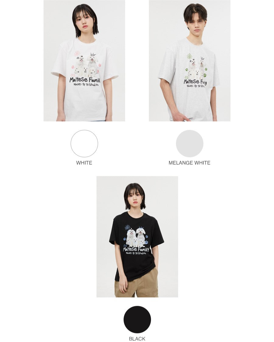 Waikei Maltese Family T-shirt (3 Colors)