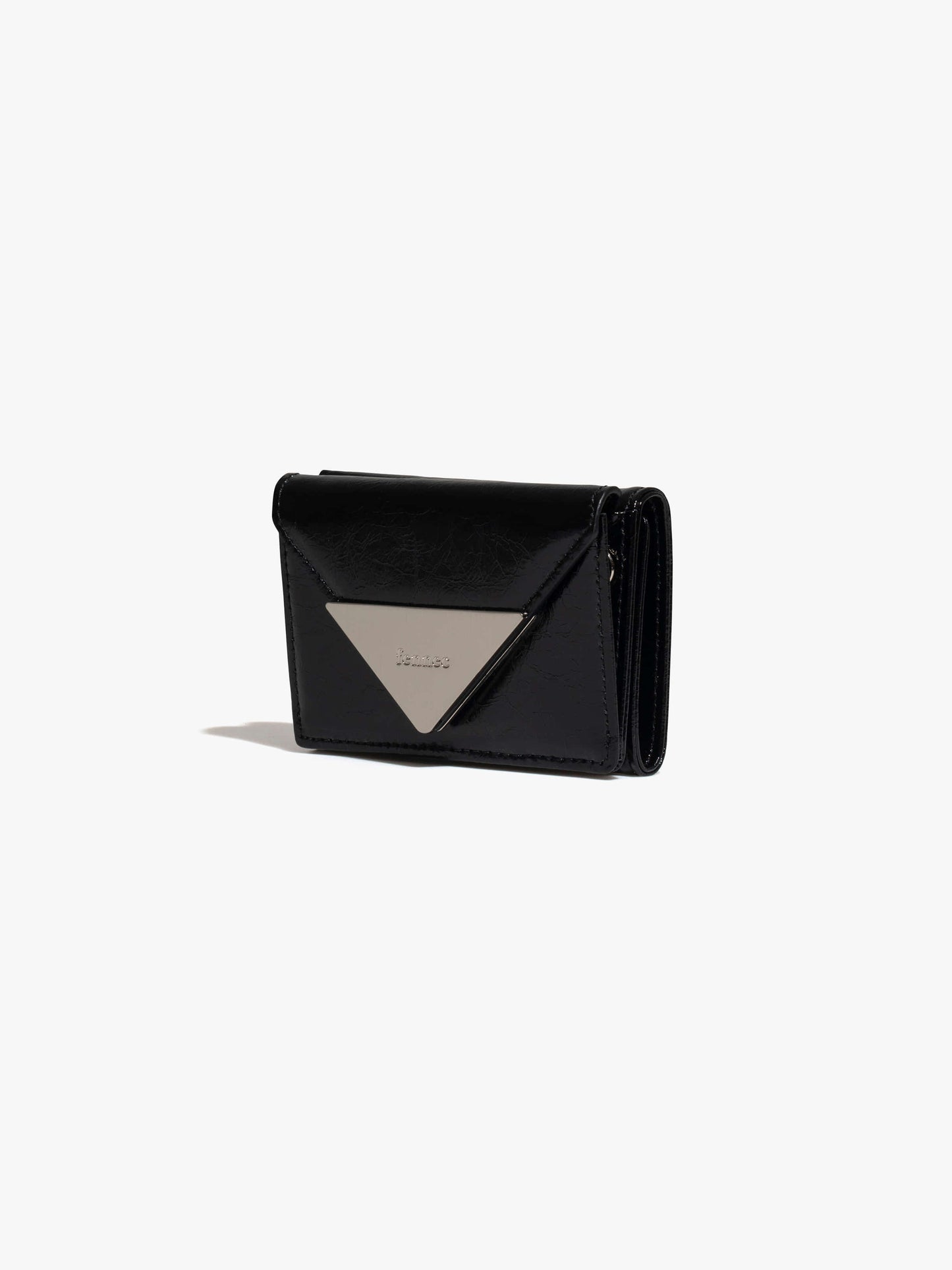 Fennec Crinkle Triangle Triple Wallet - Black