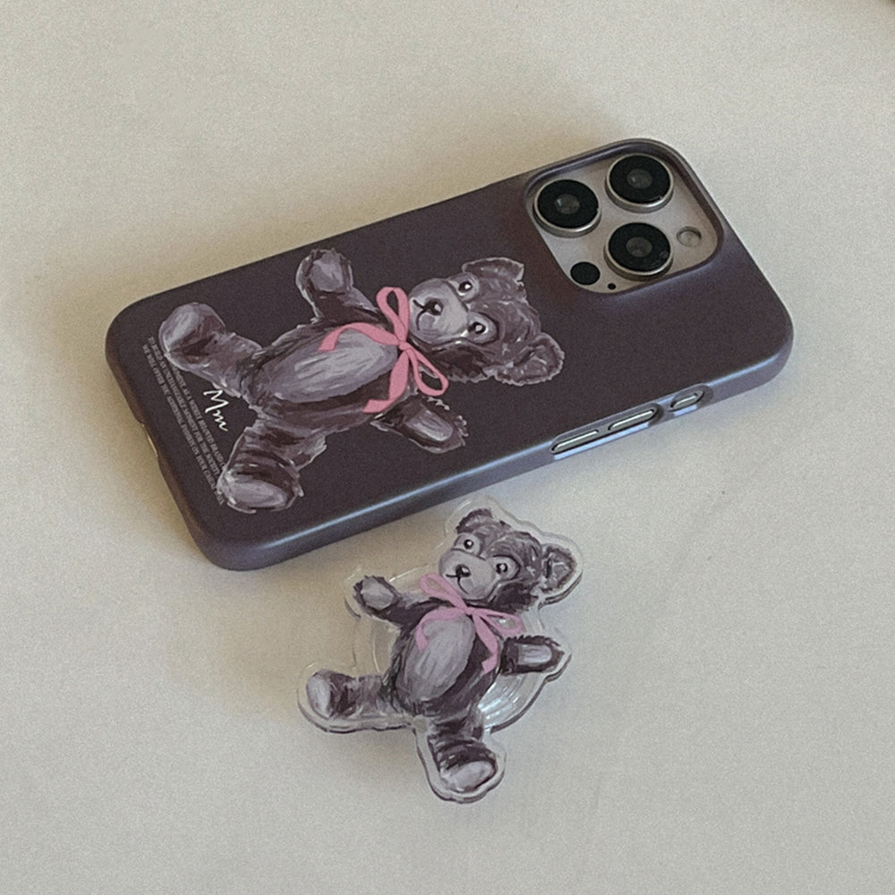Drawing Teddy Bear Phone Case (Hard/Card Storage)(2色)