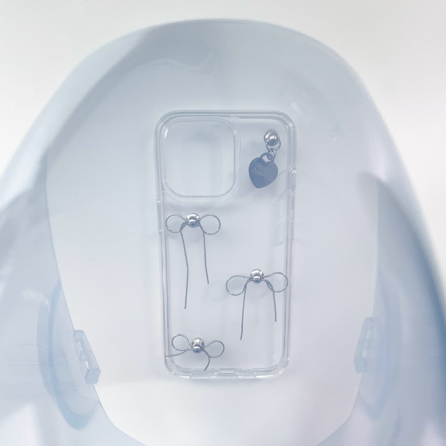 Peakdrawing Line silver ribbon jelly hard case