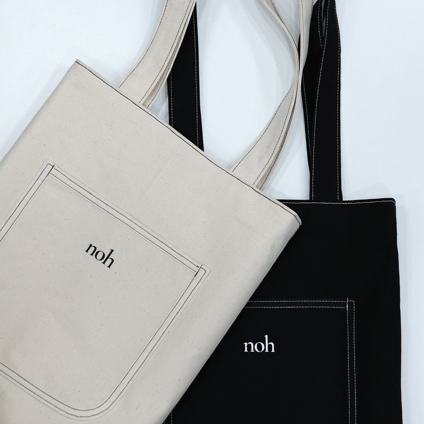 NOH Stitch book bag (Black/Ivory)