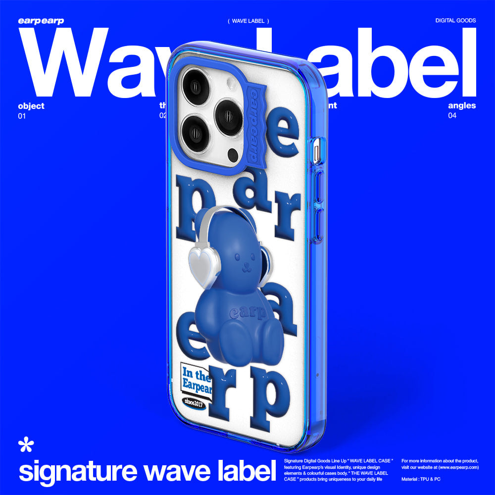 HEADSET FACO-BLUE (Wave Label Clear Case)