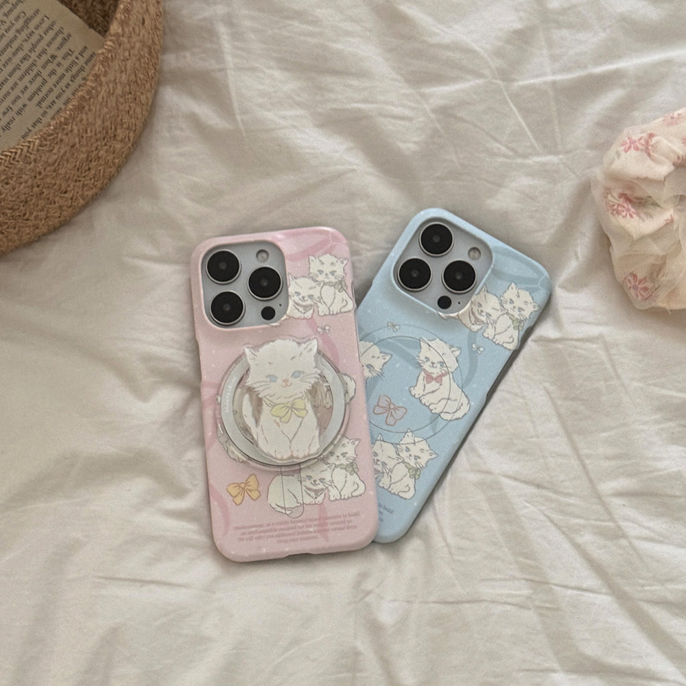 Ribbon Cat Drawing Phone Case (Magsafe Hard)