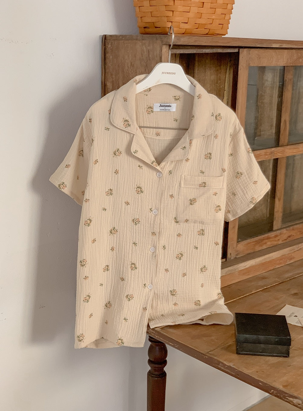 Juuneedu Melrose Cotton Short Sleeves Pajamas (2色) 短袖睡衣