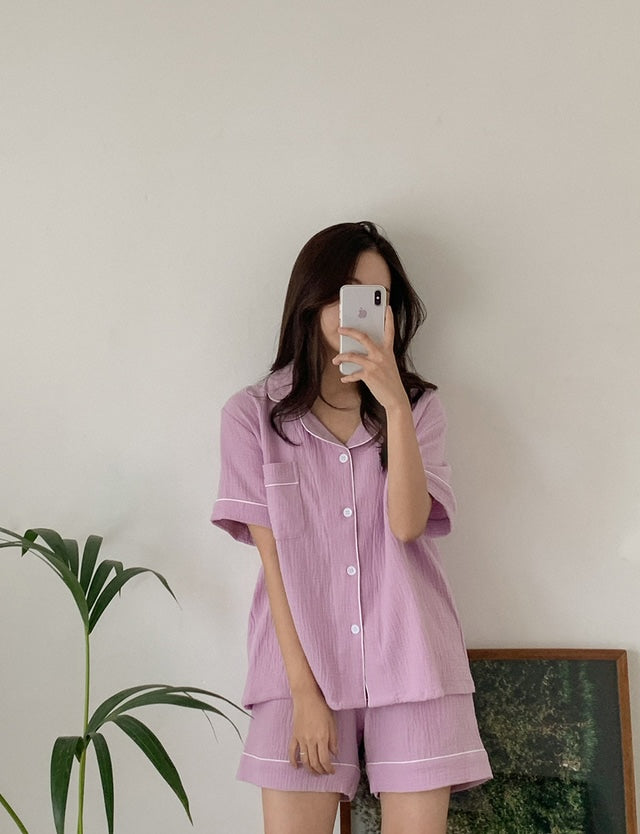 【買2套減$20✨】Juuneedu 7 Days Cotton Short Sleeves Pajamas (7色) 短袖睡衣