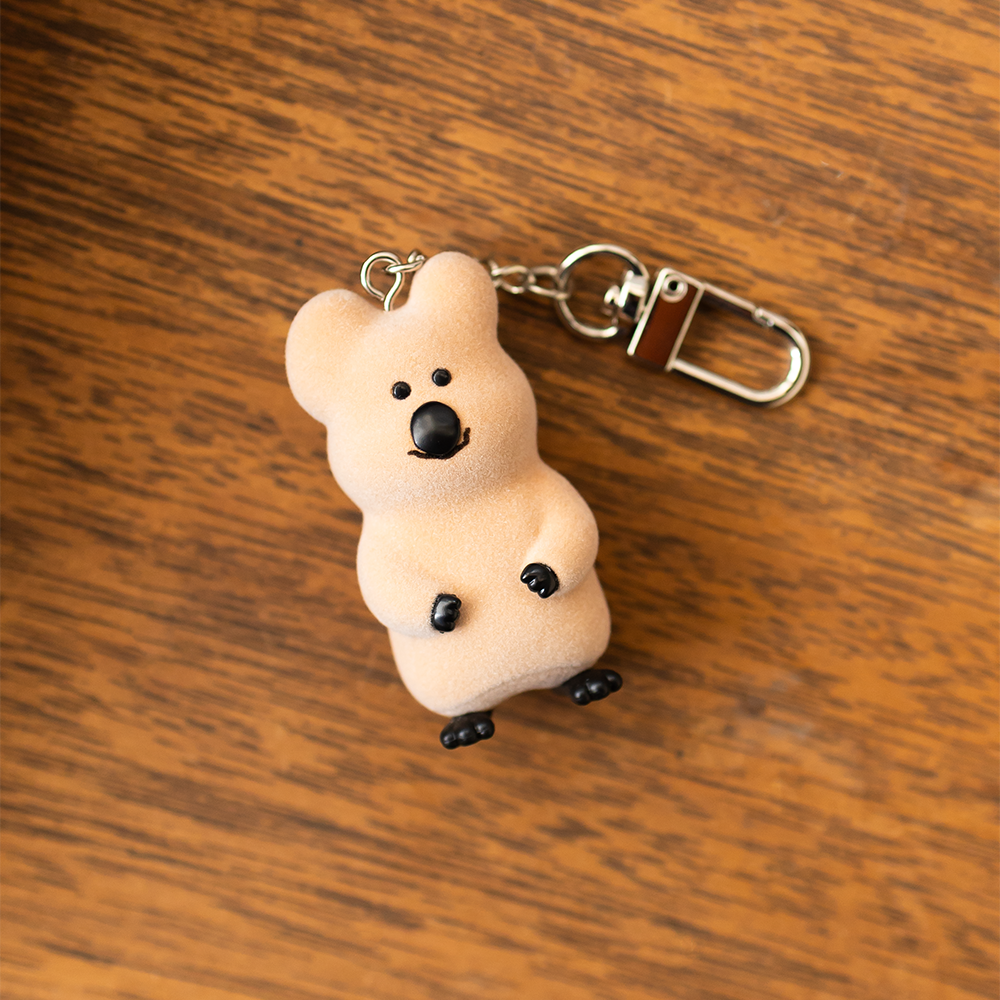 Dinotaeng Quokka Flocking Keychain