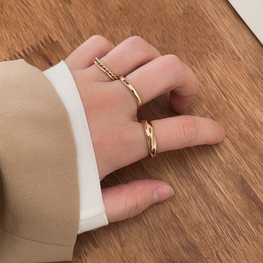 Biot Bold Ring Set (2color/5pcs)