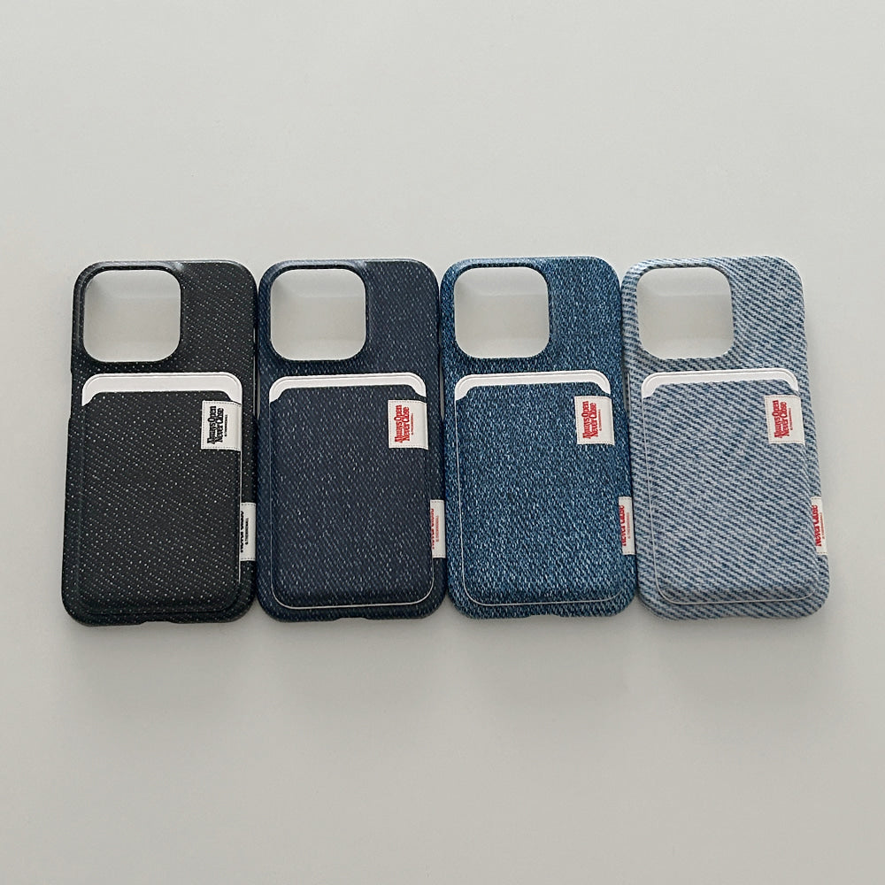 【Set】Denim Color Label (Magsafe Hard) + Card Slot