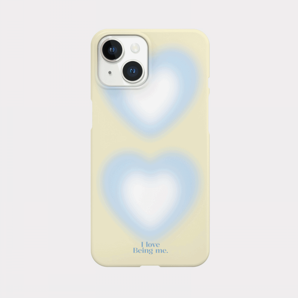 Two Heart Gradation Phone Case (Hard/Card Storage) (2色)