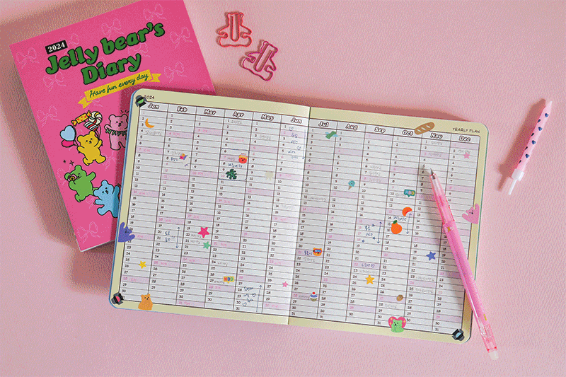 Dailylike 2024 Jelly bear's Diary (3色)