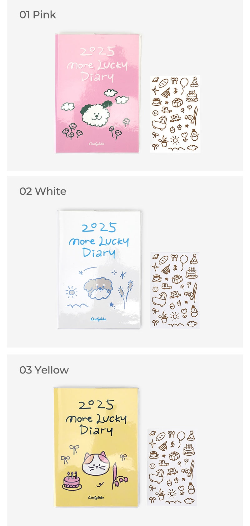 Dailylike 2025 Doodling Diary (3色)