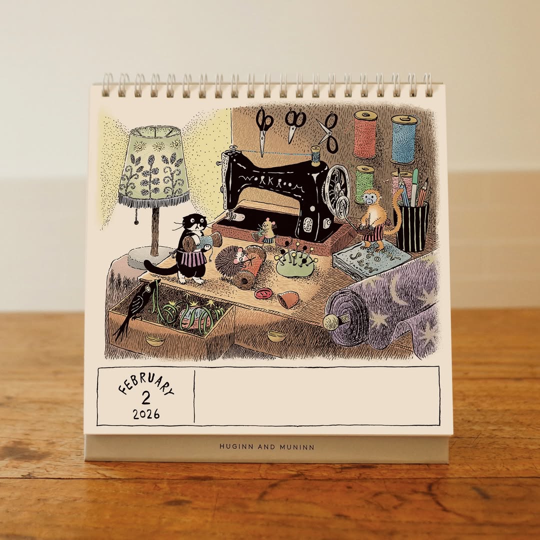 Huginn and Muninn 2026 Desk Calendar