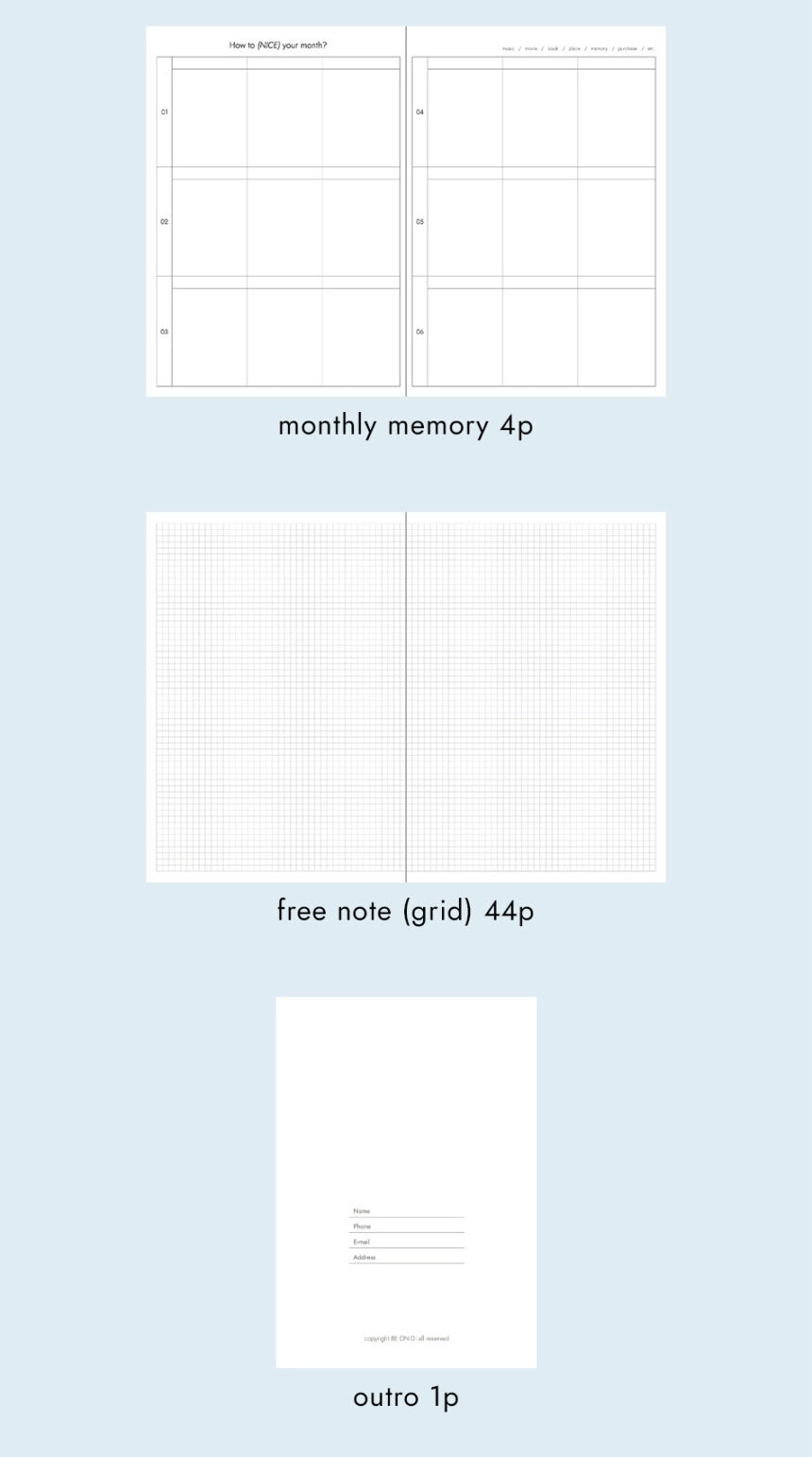 Be On D 2025 How To——Nice Monthly Book (B6) (7色)