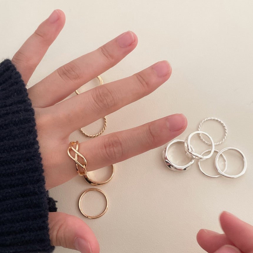 Biot Bold Ring Set (2color/5pcs)