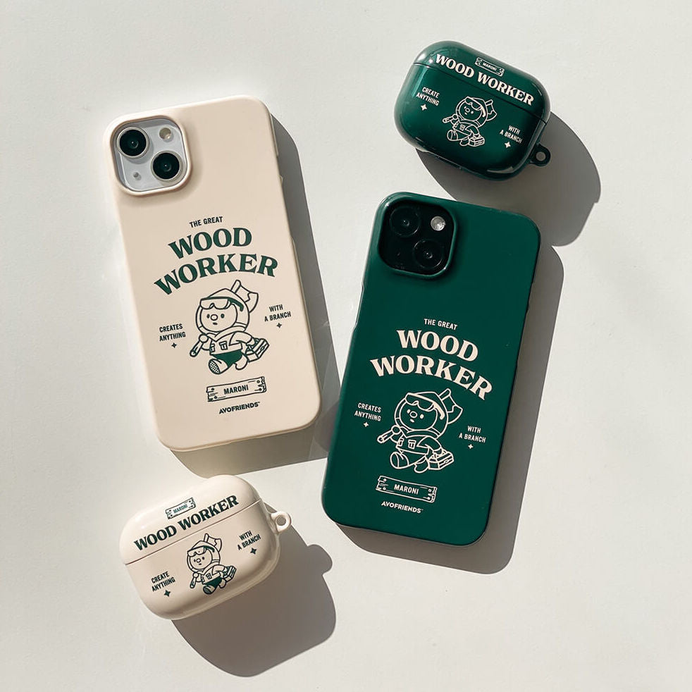 Avofriends Wood Worker Maroni Airpods Case (Hard)