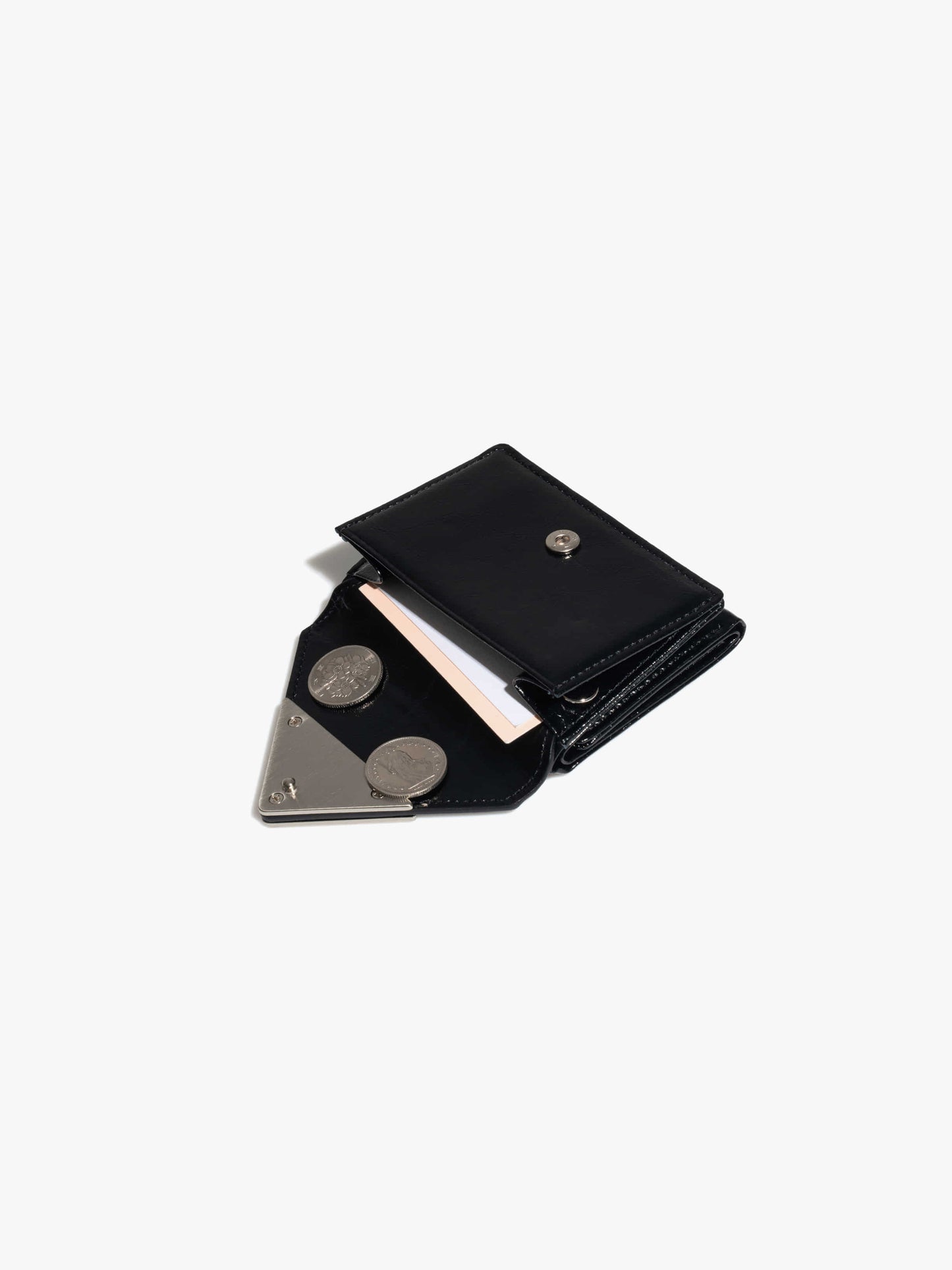 Fennec Crinkle Triangle Triple Wallet - Black