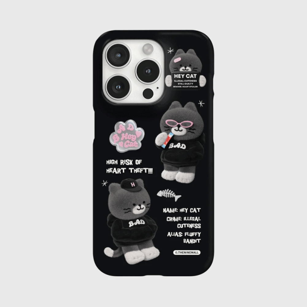 Pattern Bad Hey Cat Phone Case (Hard/Card Storage/Magsafe)