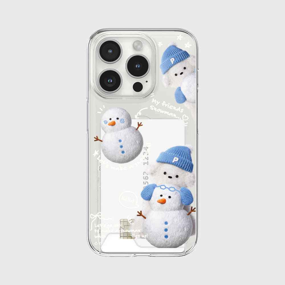 Pattern Blue Mittens Ppokku Phone Case (Clear/Tank Clear/Clear Card Storage)