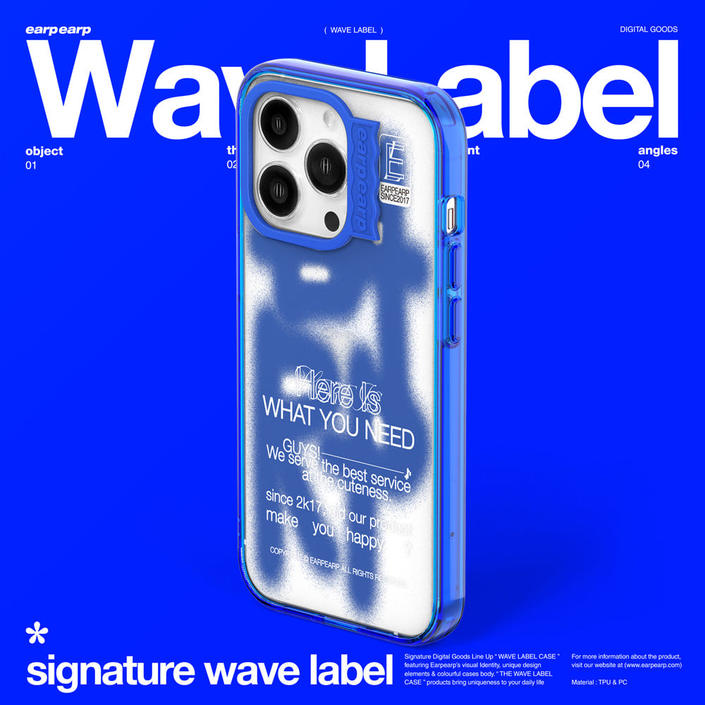 GRAFFITI-BLUE (Wave Label Clear Case)