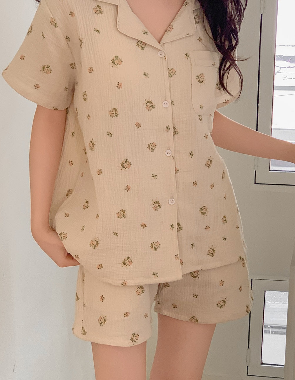 Juuneedu Melrose Cotton Short Sleeves Pajamas (2色) 短袖睡衣