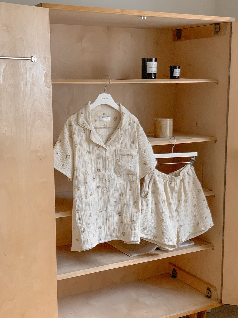 Juuneedu Melrose Cotton Short Sleeves Pajamas (2色) 短袖睡衣