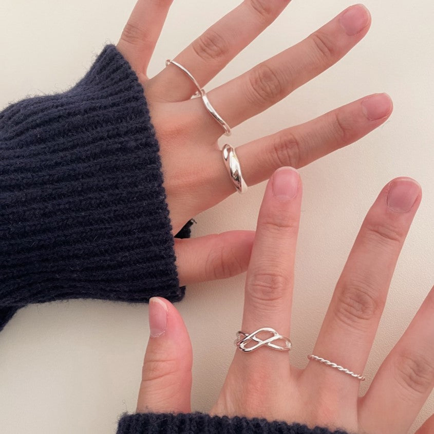 Biot Bold Ring Set (2color/5pcs)