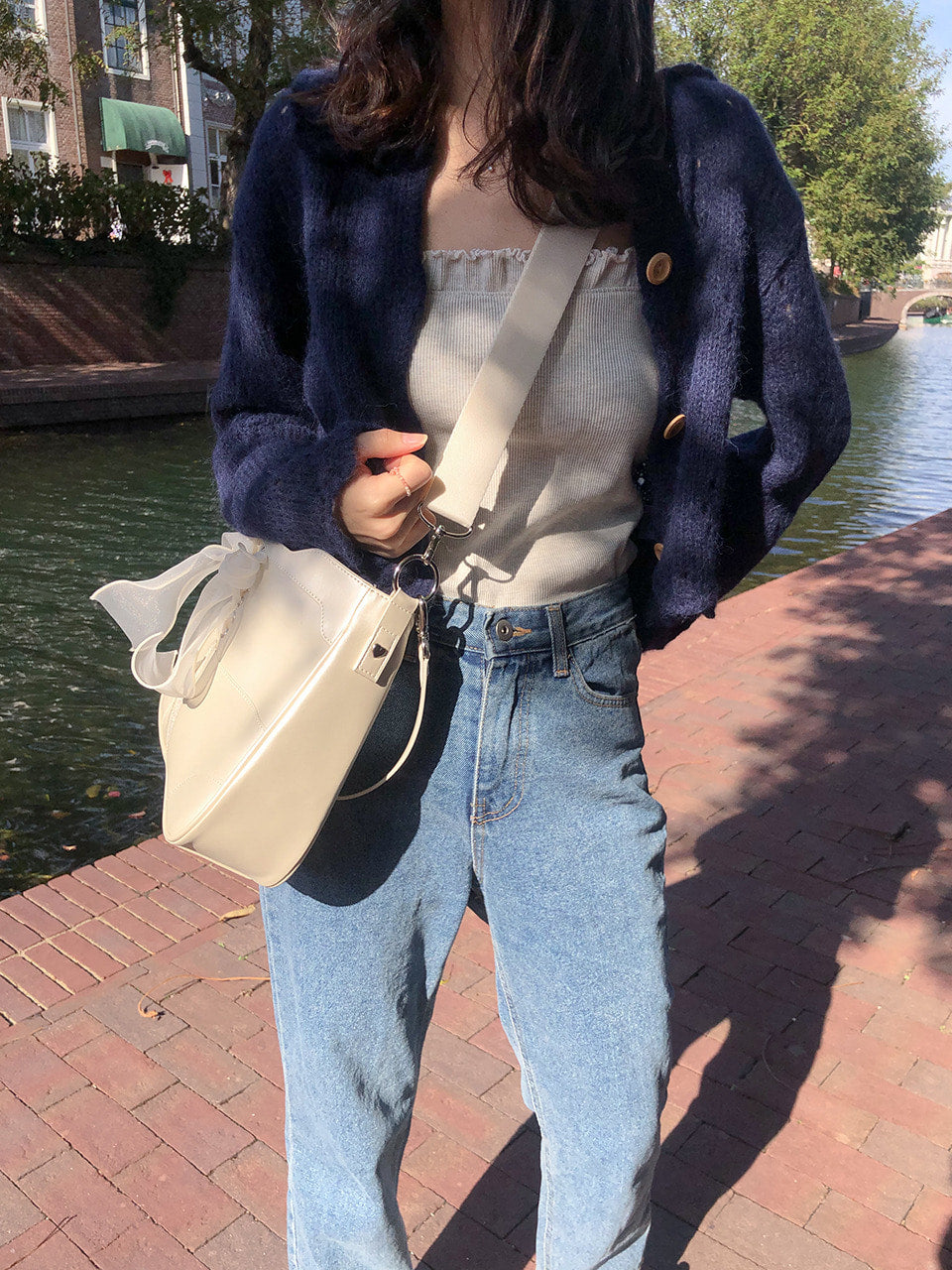 Ovuni Bustier Ribbon Bag - Ivory