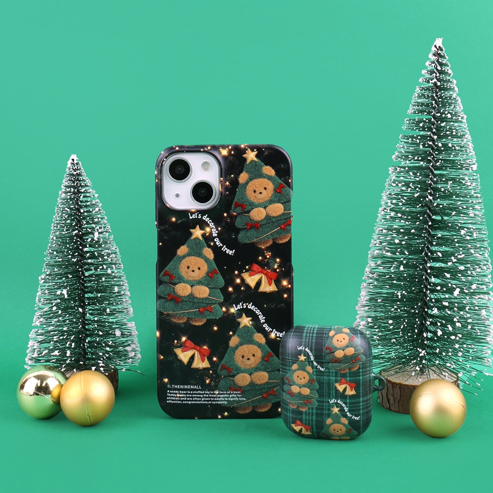 Pattern Tree Gummy Phone Case (Hard/Card Storage)