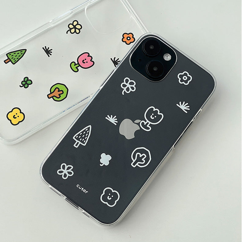 Cuter Garden Drawing Phone Case (Jelly/Jelly Hard/Jelly Tank)