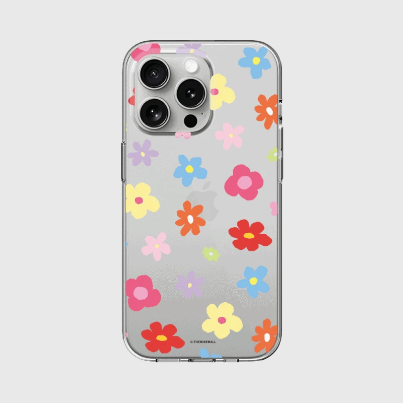 Doodle Flower Pattern Phone Case (Clear 透明殼)