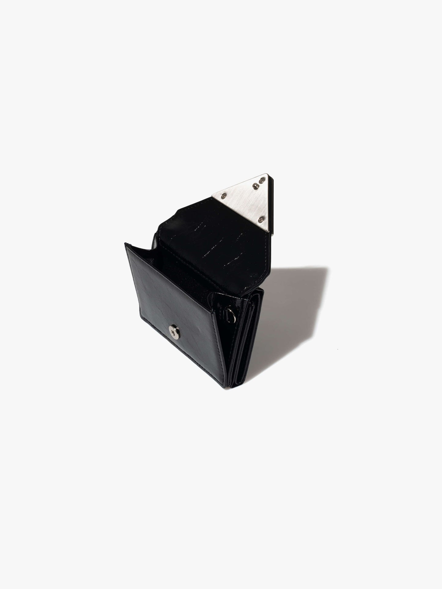 Fennec Crinkle Triangle Triple Wallet - Black