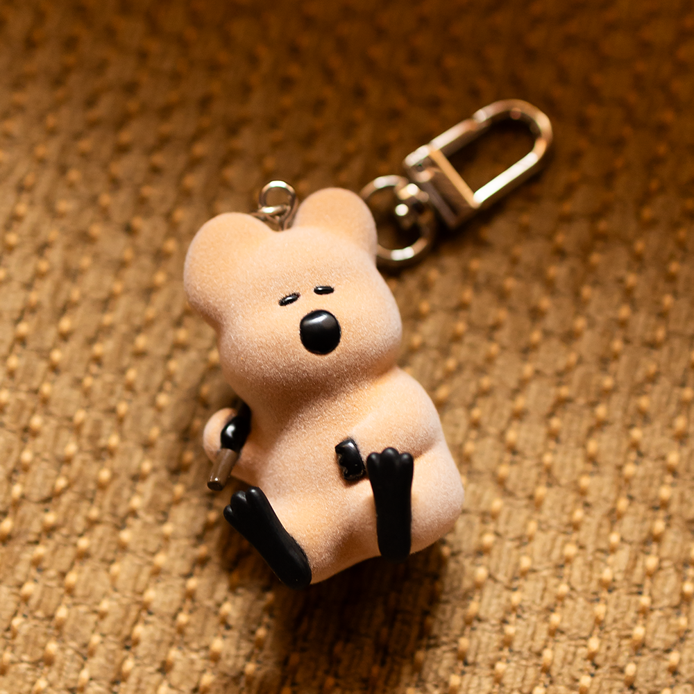 Dinotaeng Quokka & Marsh Flocking Keychain