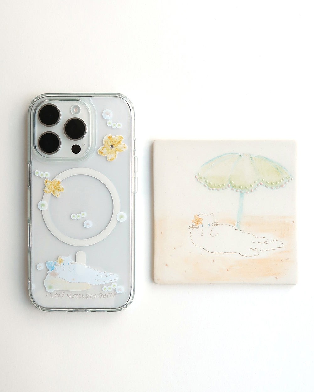 I live with six cats Orange Plumeria Phone Case (Magsafe Jelly Hard)