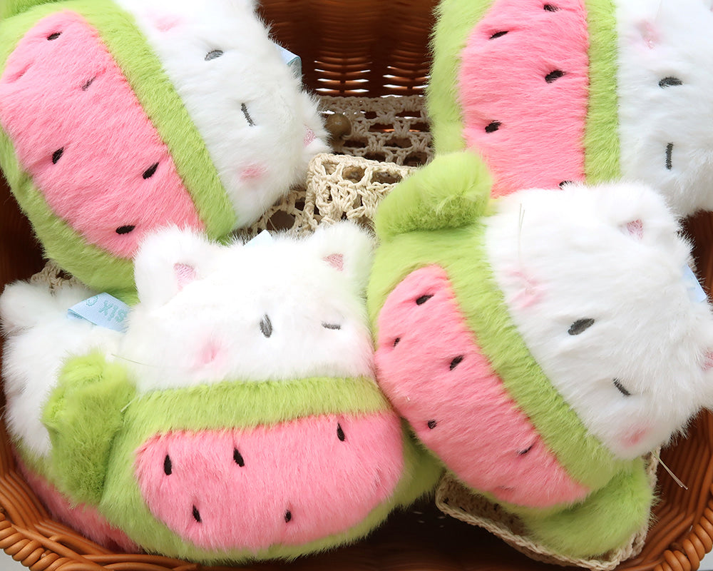 I live with six cats Watermelon Cat Teapot Keyring