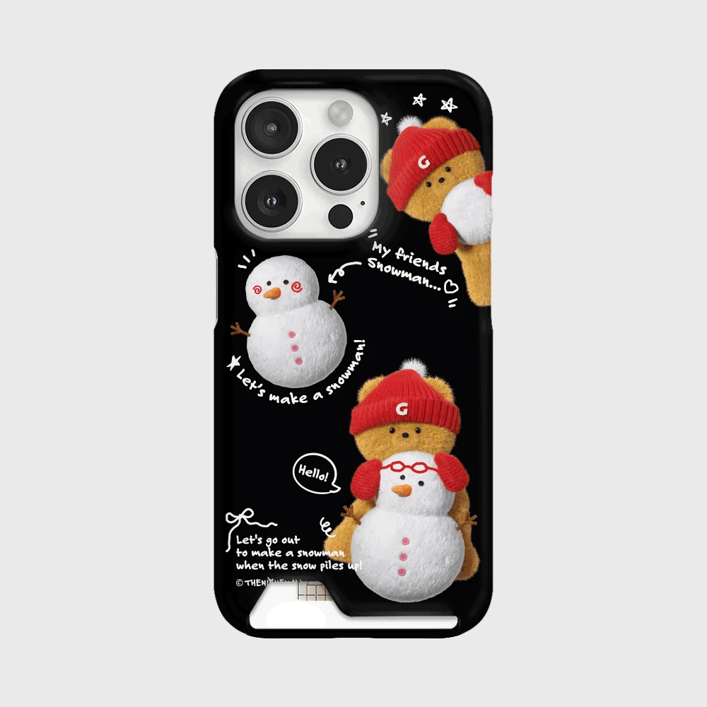 Pattern Red Mittens Gummy Phone Case (Hard/Card Storage)