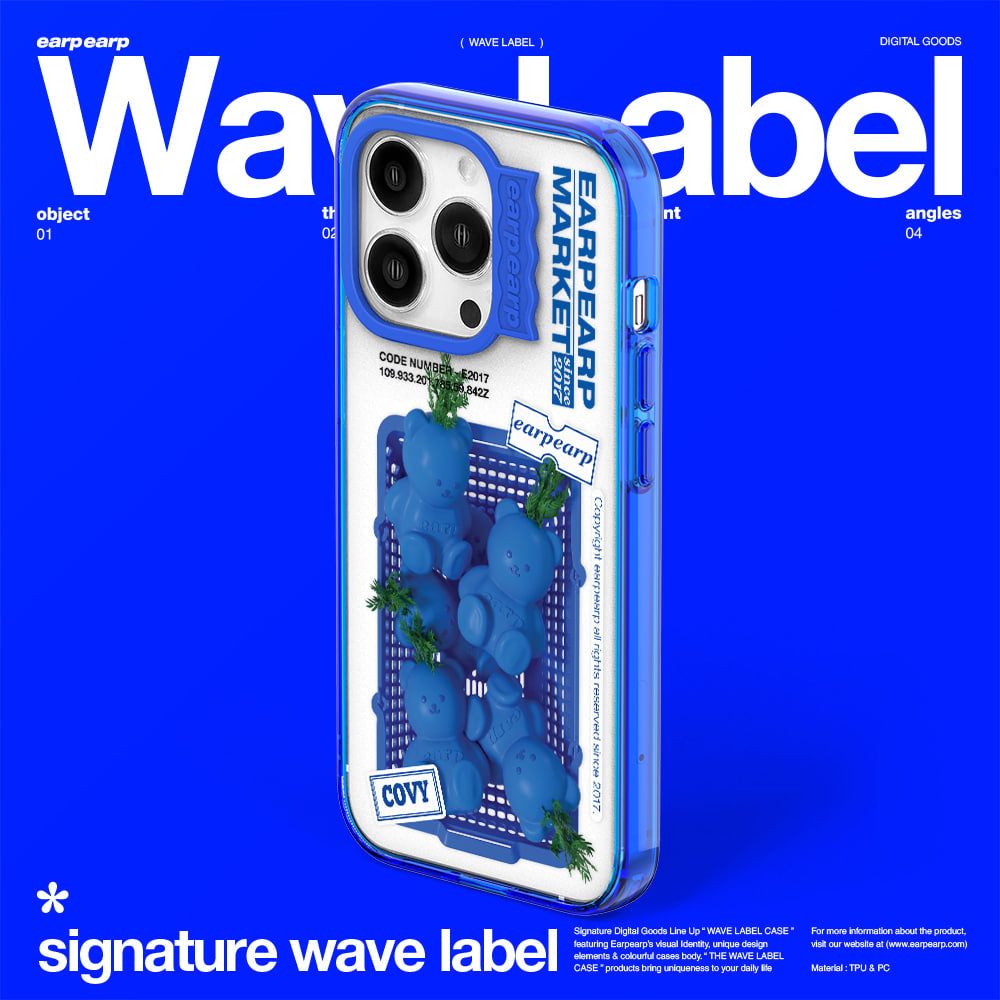 FACO SHOPPING-BLUE (Wave Label Clear Case)