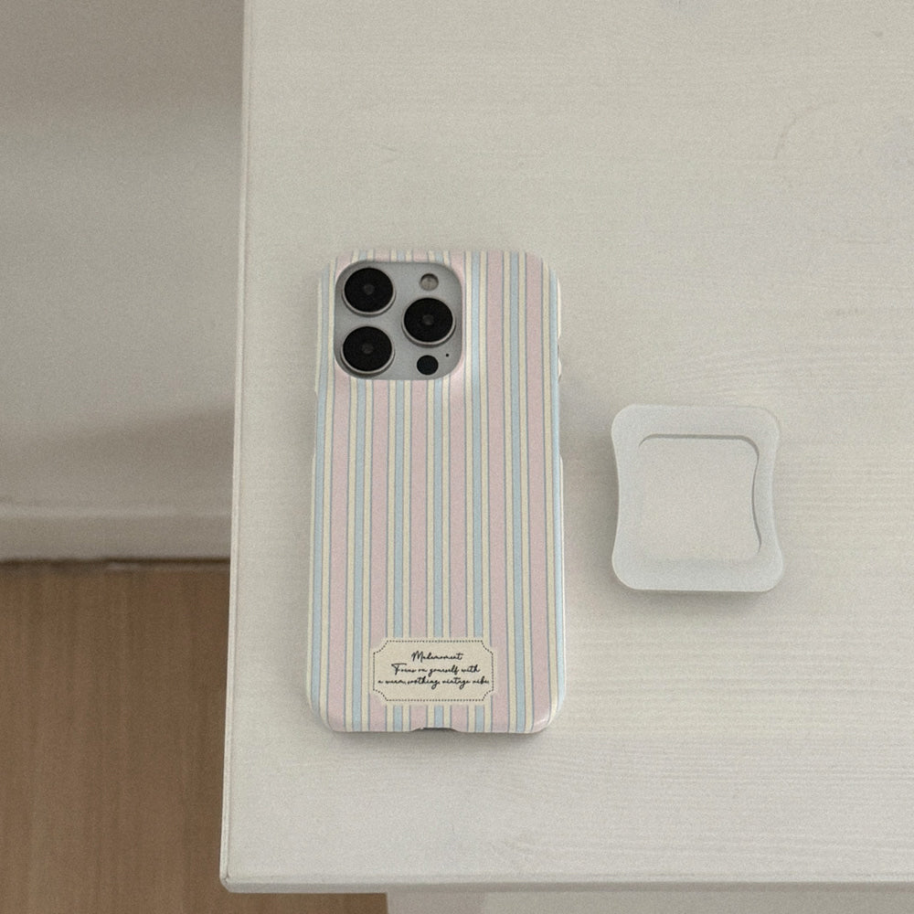 Pastel Stripe Phone Case (Hard/Card Storage/Magsafe) (3色)