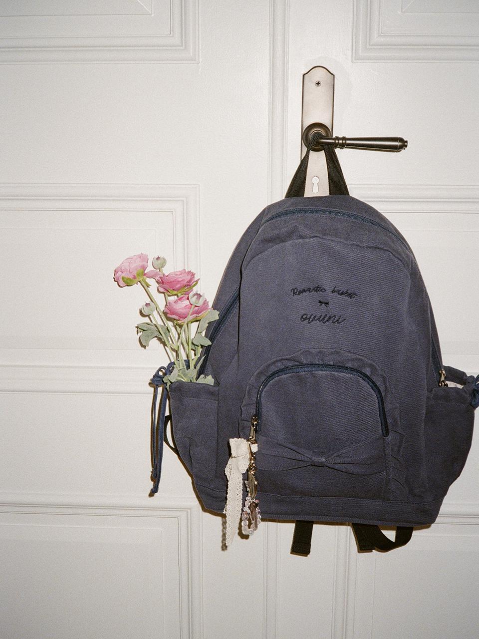 Ovuni Ruffle Ribbon Backpack_ Vintage Navy