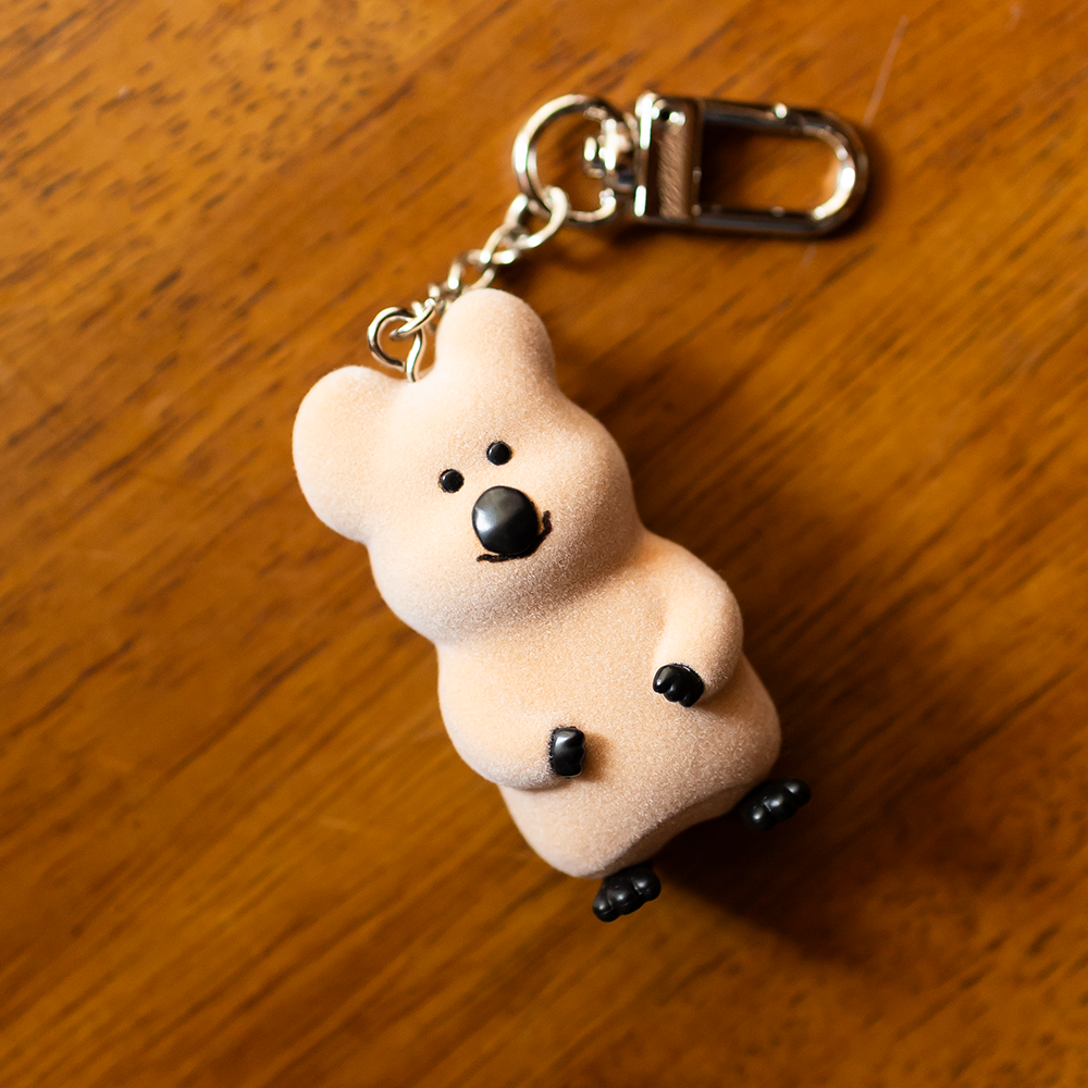 Dinotaeng Quokka Flocking Keychain