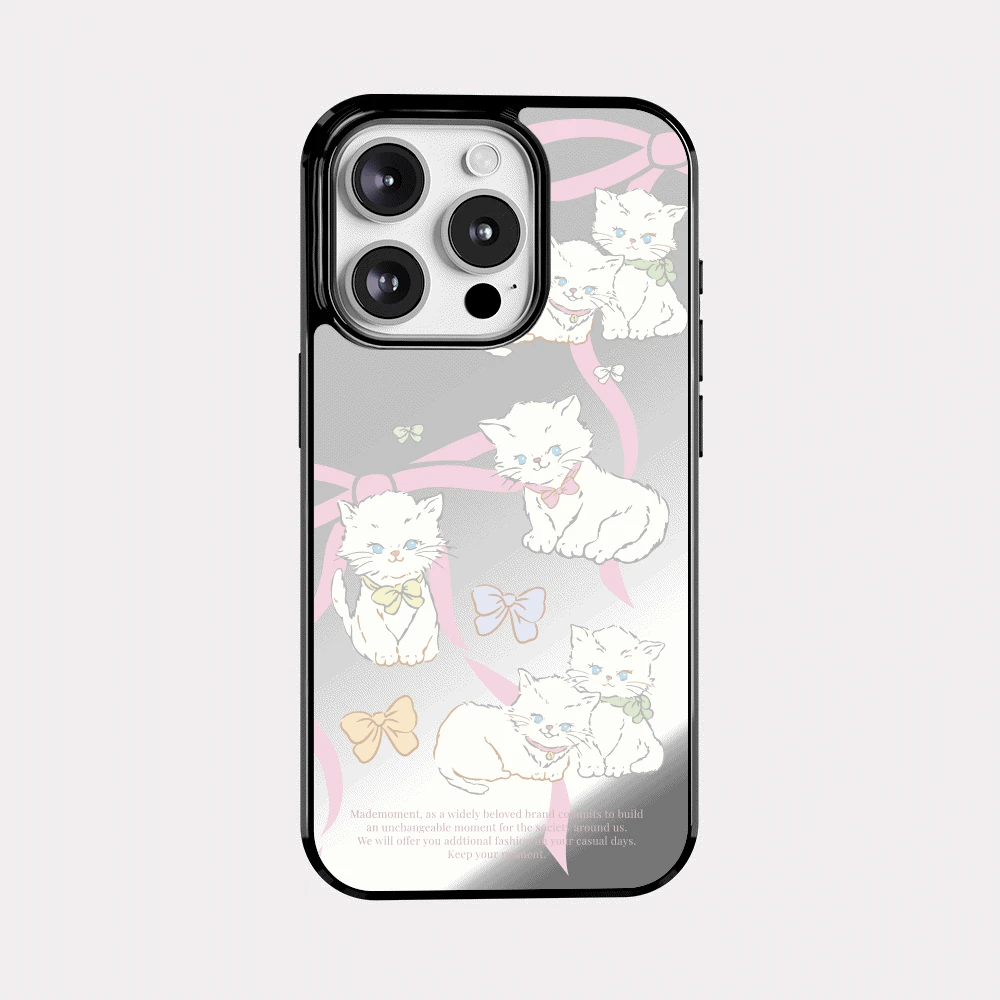 Ribbon Cat Drawing Mirror Bumper Case (鏡面殼)