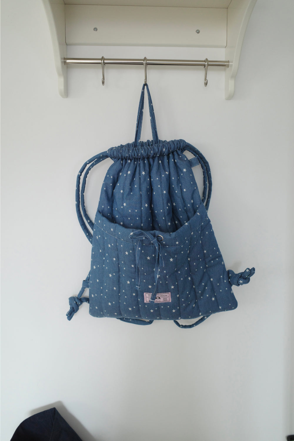 Olivet Padded Ribbon String Bag (denim star)
