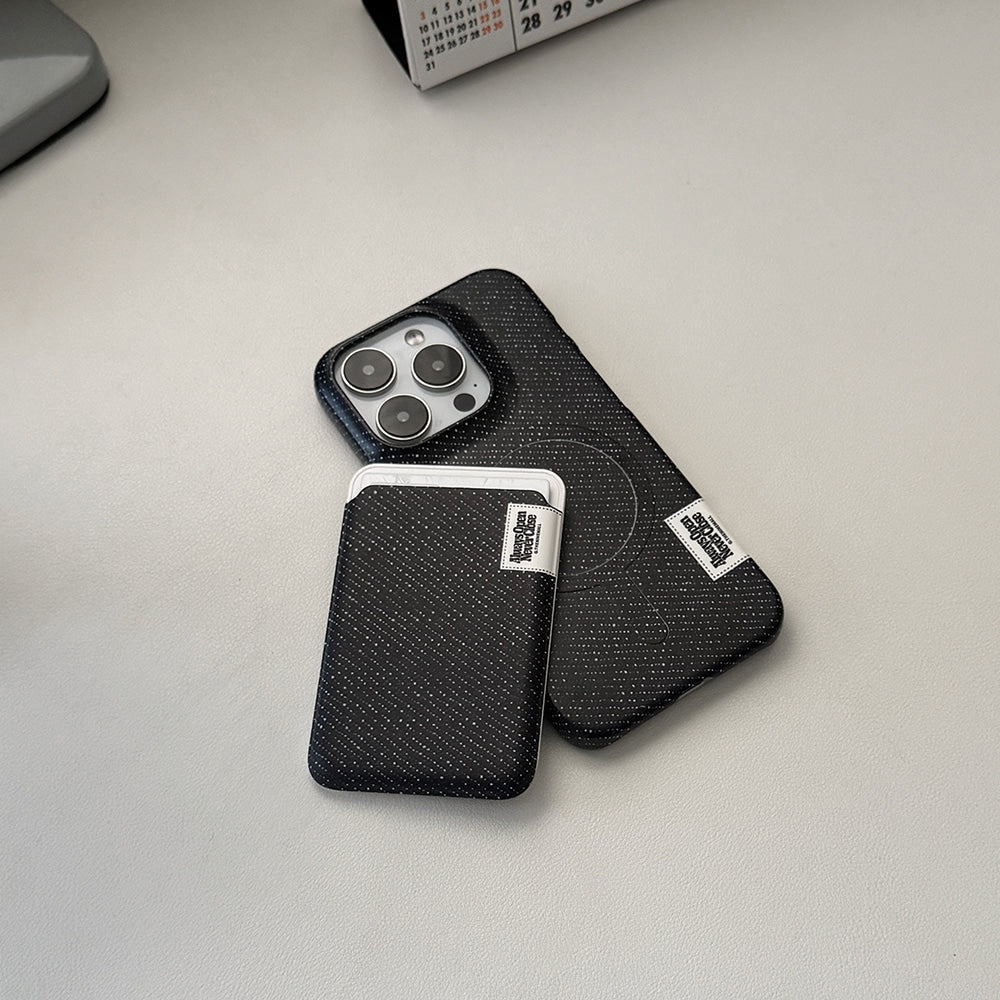 【Set】Denim Color Label (Magsafe Hard) + Card Slot