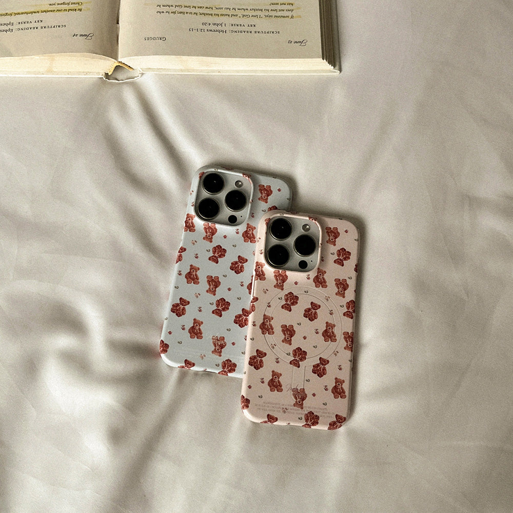 Teddy Flower Phone Case (Hard/Card Storage/Magsafe) (2色)