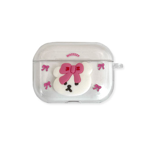 Mazzzzy ribbon muffin airpods case (Clear, hard)