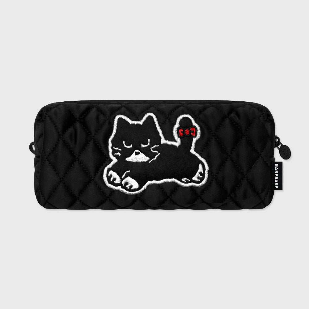 BLACK QUILTING MELO-BLACK PENCIL CASE