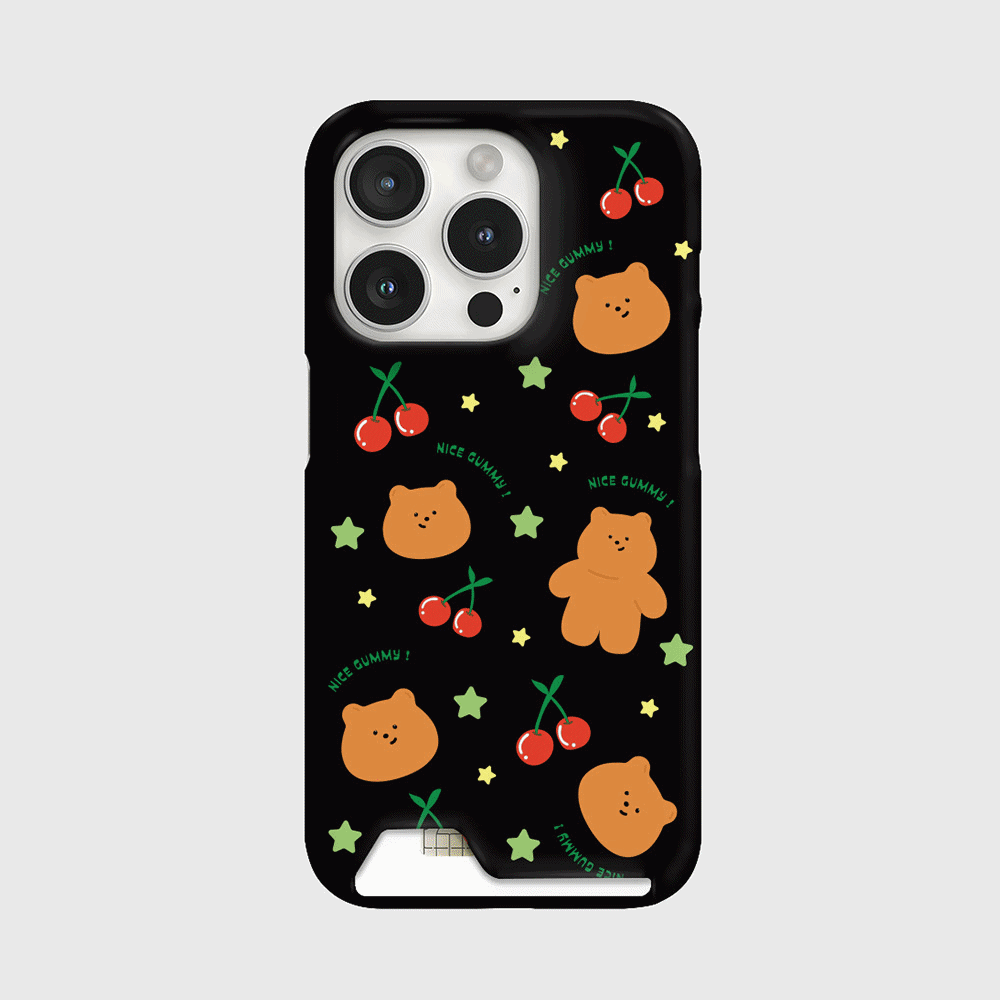Pattern Cherry Star Phone Case (Hard/Card Storage)